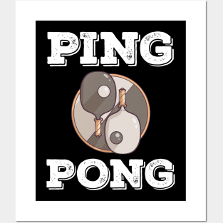 Ping Pong Table Tennis Tabletennis PingPong Yin Yang Ying Posters and Art